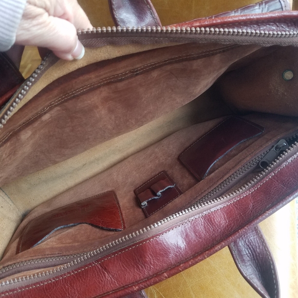 Jack Georges vintage leather messenger briefcase crossbody shoulder laptop bag - Picture 13 of 16